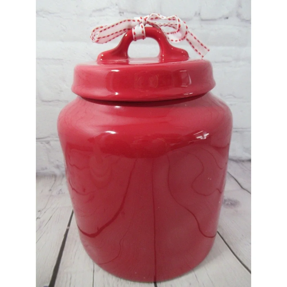 Rae Dunn Red w/ white Santa Baby Christmas kitchen canister or Cookie‎ Jar NEW